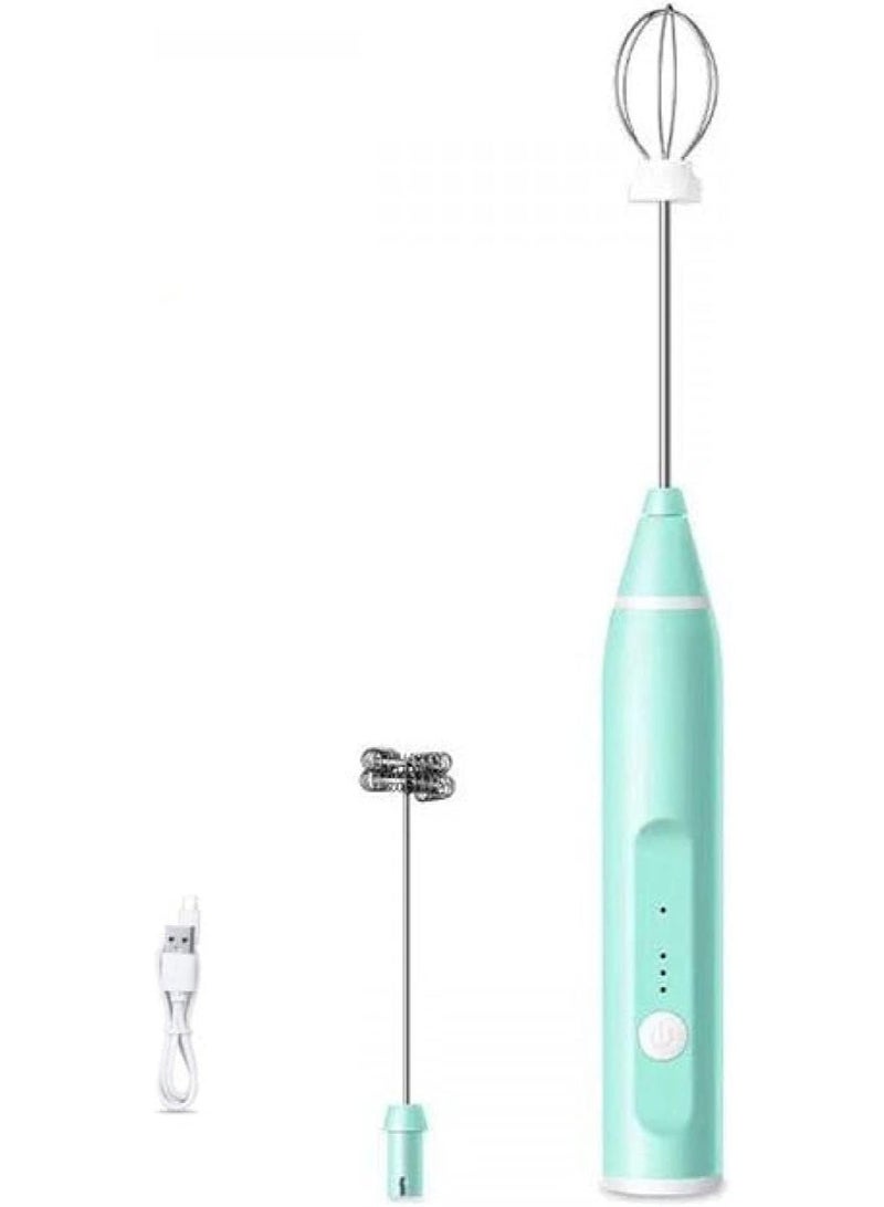 Portable milk frother, rechargeable electric blender for making coffee foam and whipping eggs, with 3 adjustable speeds, mini portable whisk for cappuccinos, lattes, and hot chocolate - 3 pieces - Image 2